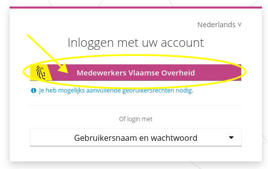 login scherm